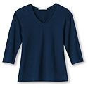 Women's Stretch-Rib 3/4-Sleeve V-Neck T