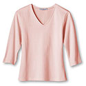 Item 661 - Women's Stretch-Rib 3/4-Sleeve V-Neck T