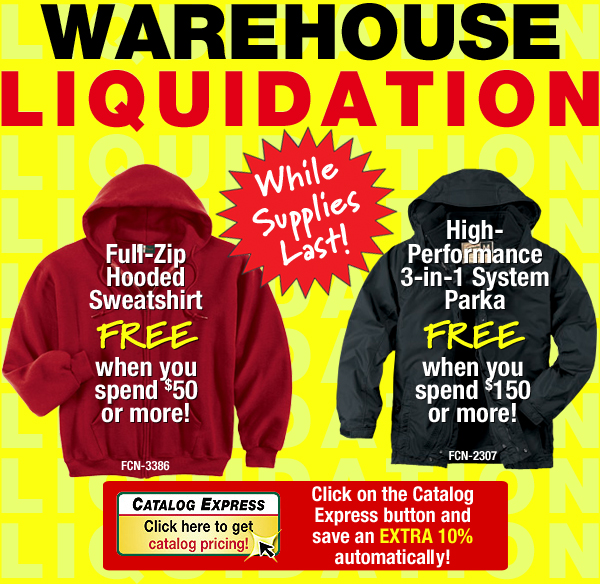 Warehouse Liquidation: while supplies last!<strong></strong>