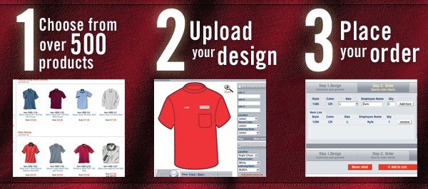 Chose your Product. Upload your design. Place your order